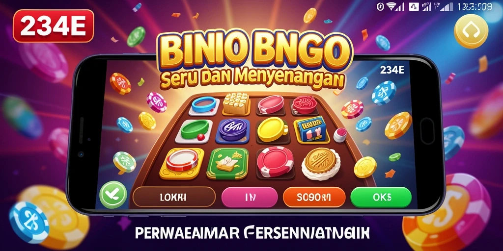 Tampilan gameplay seru aplikasi Bingo 234E dengan berbagai pilihan permainan.