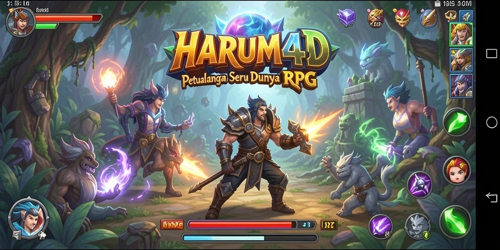 Tampilan gameplay seru dalam petualangan RPG di HARUM4D.