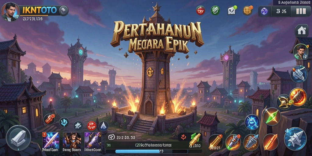 Tangkapan layar yang menampilkan aksi gameplay Tower Defense IKNTOTO.