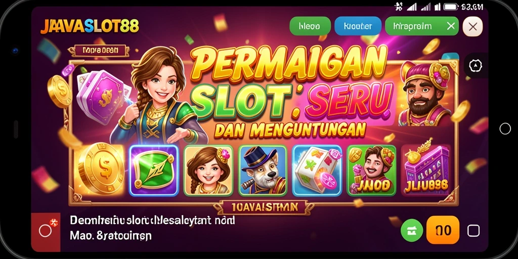 Tampilan gameplay seru dari aplikasi slot JAVASLOT88.