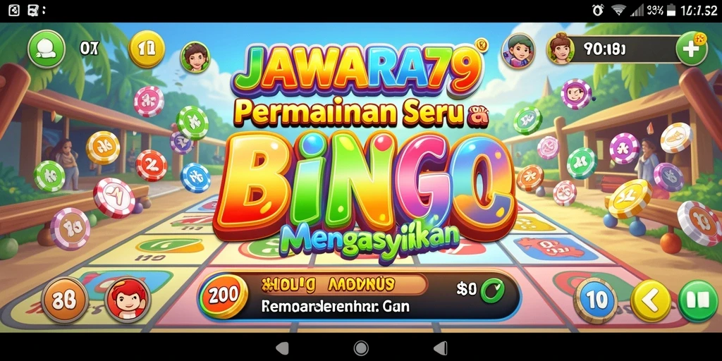 Gameplay seru Bingo dalam aplikasi JAWARA79 yang menegangkan.
