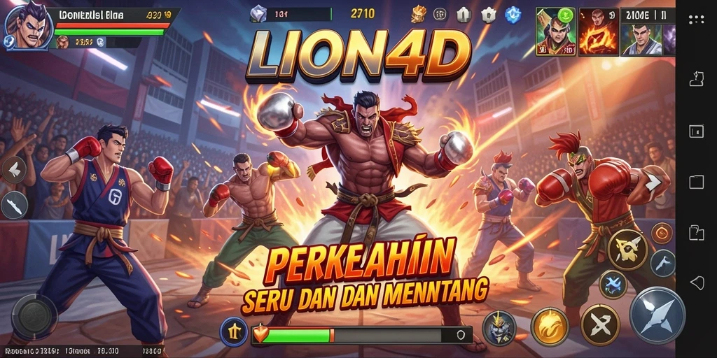 Tampilan aksi mendebarkan di dalam game LION4D yang penuh pertempuran.