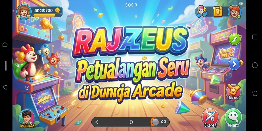 Tampilan gameplay seru RAJAZEUS di dunia Arcade.