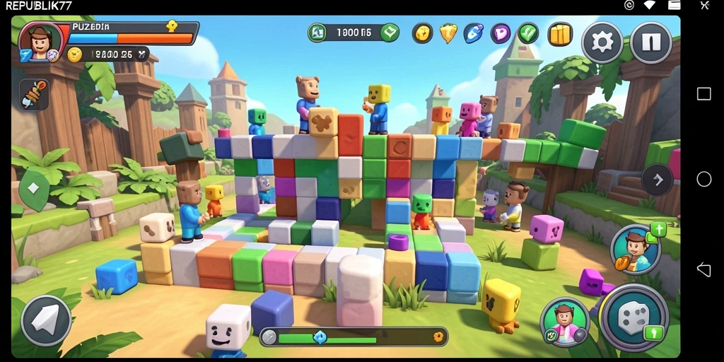 Tampilan gameplay REPUBLIK77 dengan teka-teki menarik dan tantangan seru.