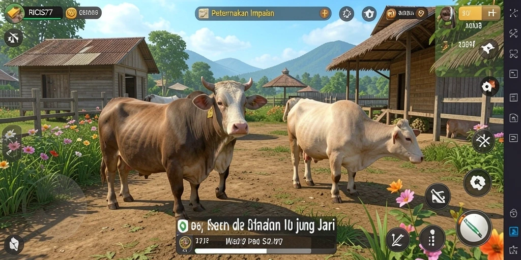 Tampilan gameplay RICIS77 yang penuh warna dan interaktif.