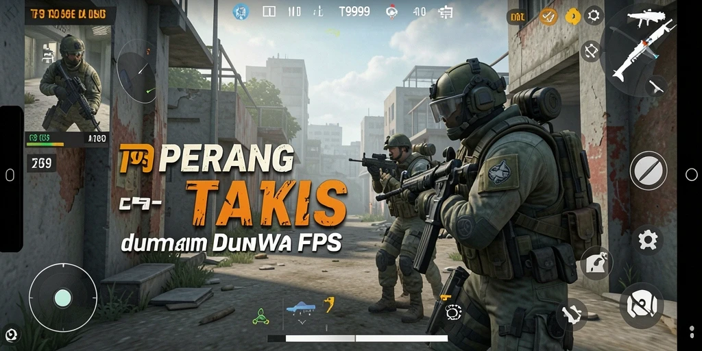 Tampilan gameplay mendebarkan dari game FPS T9999.
