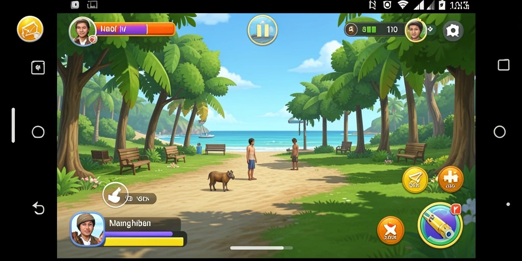 Screenshot menunjukkan gameplay V07 yang menarik dan penuh warna.